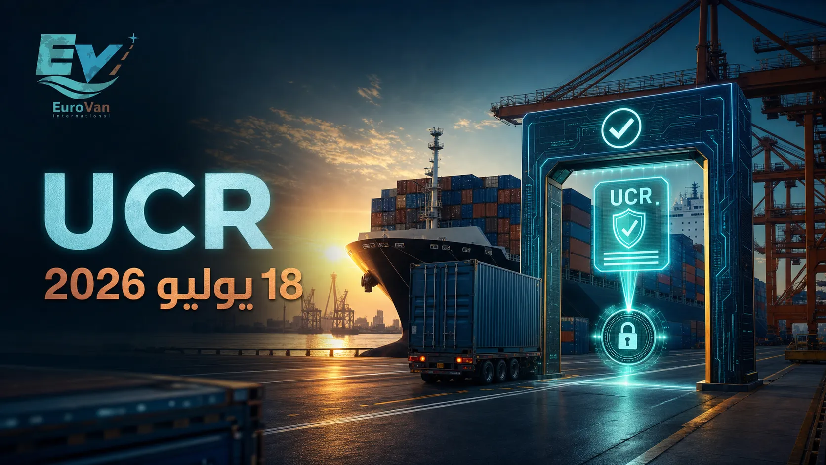 بوابة رقمية تتحقق من رقم UCR قبل عبور حاوية تصدير في ميناء بحري مصري مع تاريخ 18 يوليو 2026